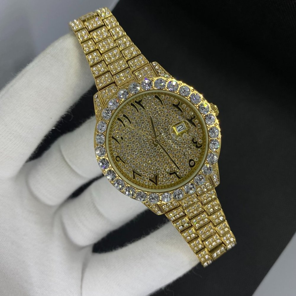 Special Limited Edition 18K Real Gold Plated Iced Out Luxury Brand Watch